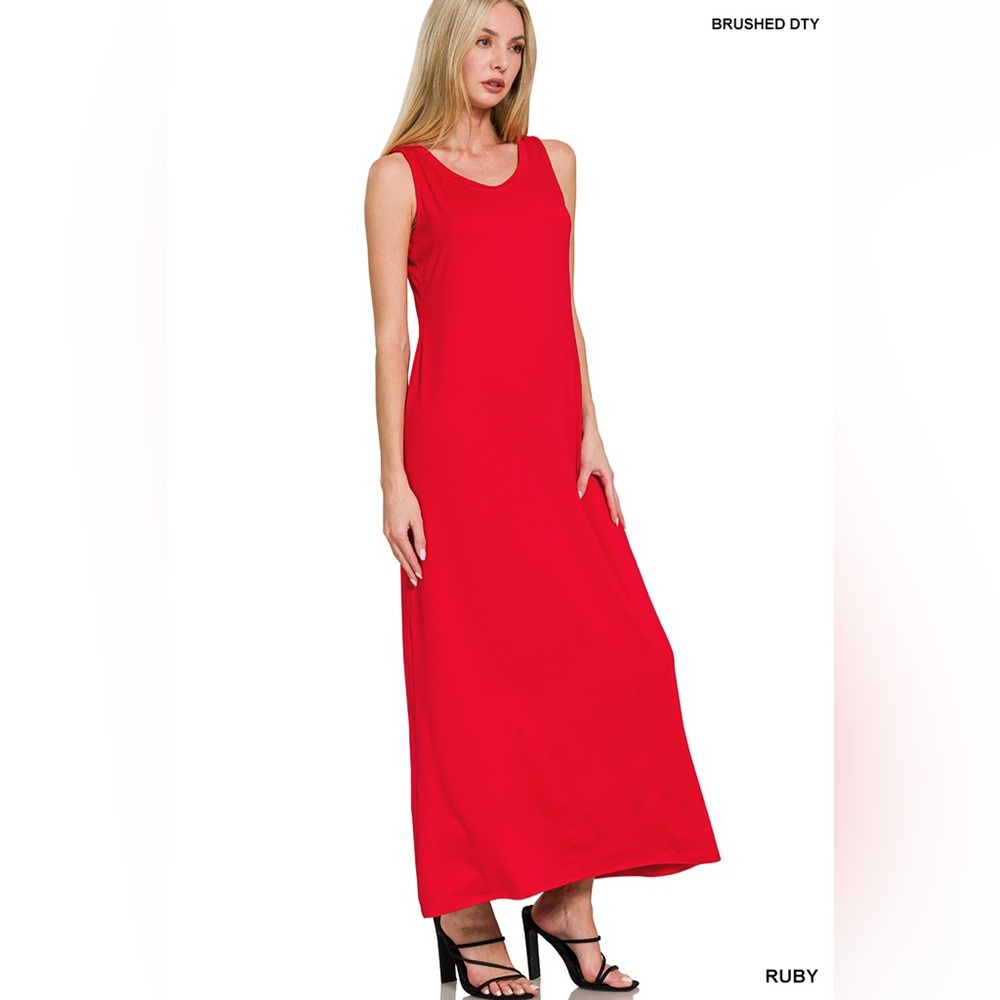 🆕 Zenana SLEEVELESS FLARED SCOOP NECK MAXI DRESS